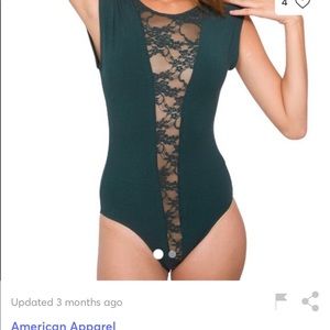 American Apparel Red Lace Bodysuit